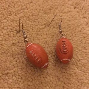 Dangle football earrings